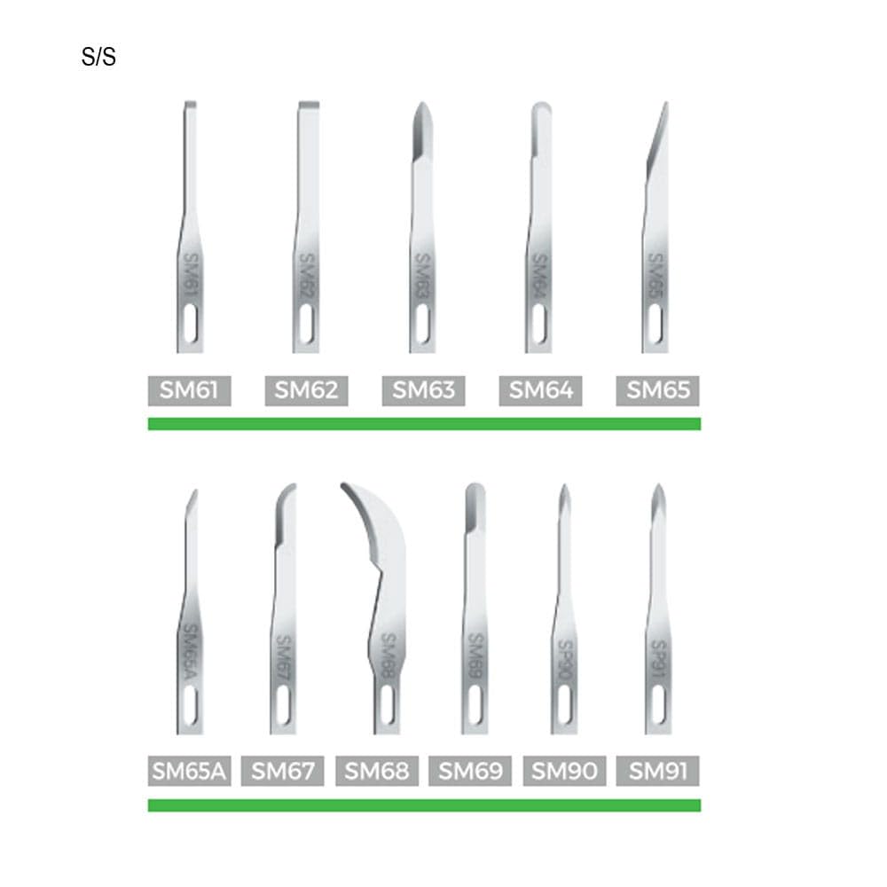 Swann-Morton 5904 Rostfreier Stahl Chirurgische Skalpellklinge, Steril, Größe #SM64, Einzelne Folienverpackung, 25 Stück