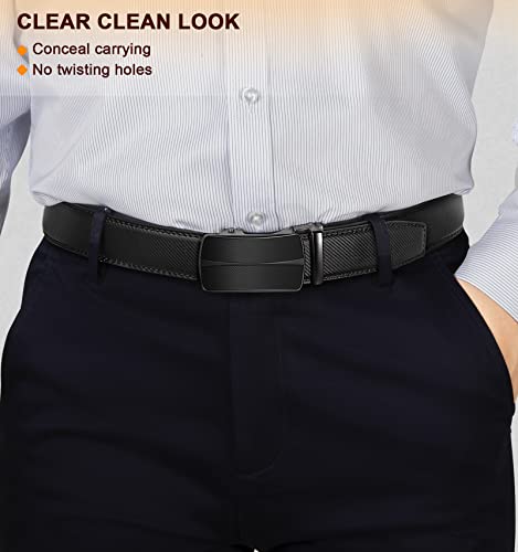 Image of Men's Belt,Bulliant Leather Adjustable Belt for Men Dress Casual 1 3 /8,Trim to Fit