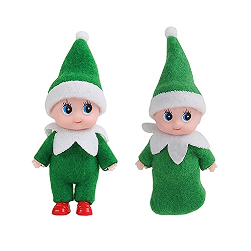 2 Piezas Muñecas Mini Bebé Elfos Verdes miniatura 1