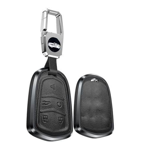 Coque de clé Cadillac antichoc en alliage de zinc et cuir - Signal 100% préservé