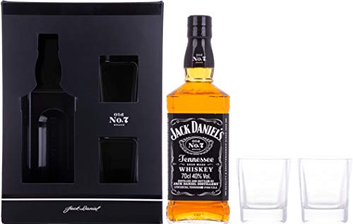 Jack Daniel's Tennessee Whiskey 40% Vol. 0,7l in Geschenkbox mit Rocking Gläsern