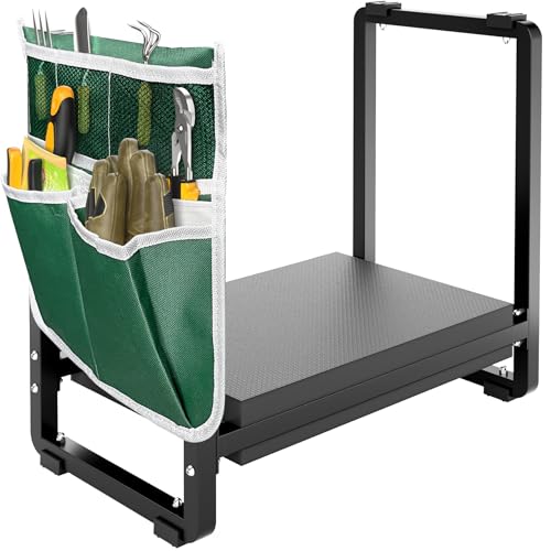 Image of Garden Kneeler and Seat, 10.2 inch Wider Heavy Duty Thick for Kneeling and Seat | Multifunctional Thick Gardening Bench for Kneeling and Seat, Gardening Gifts for Women, Seniors Grandparents, Black
