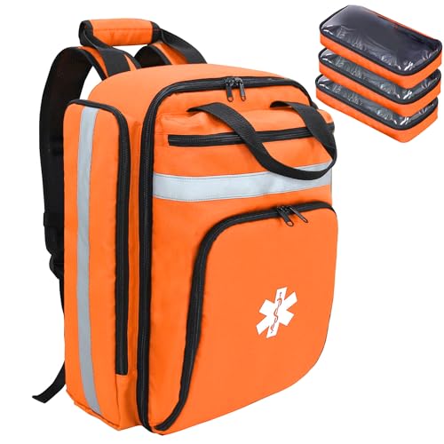 Cosell Mochila médica de primeros auxilios, kit de primeros auxilios de viaje vacío, bolsa de primeros auxilios EMT vacía, bolsa médica de emergencia, bolsa de trauma para camping, senderismo, al aire