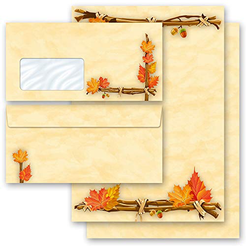 Papier à lettres automne pour impression facile et envoi rapide sous enveloppe