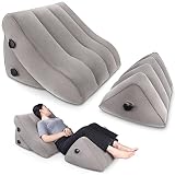 SAHEYER Inflatable Bed Wedge Pillow Set, 2 PCS Post Surgery Support Pillow for Back, Knees, Leg Pain