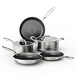 COOKER KING Stainless Steel 7PCS Cookware Set, Pots and Pans Set, Non Stick, Frying Pans, Saucepans & Stock Pot with Lid, Non-Toxic, Induction, Oven, Dishwasher Safe