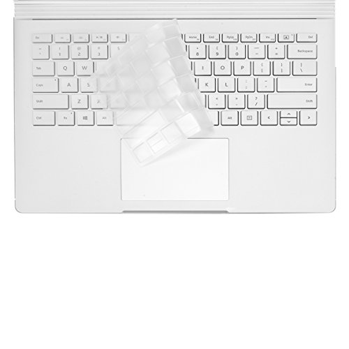 TOP CASE Clear TPU Keyboard Cover Skin Protector Compatible with Microsoft Surface Laptop (2017 Released) & Surface Book and Surface Book 2