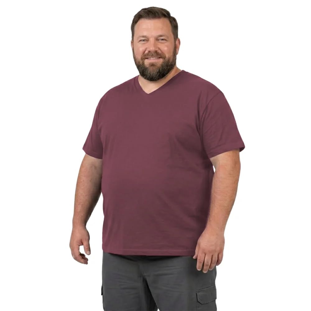 T-Shirt Basique Grande Taille | Chemise surdimensionnée 3XL - 15XL | T-Shirt col V Oversize en Coton Homme | en différentes Couleurs
