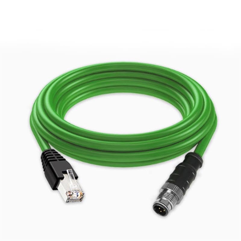 M12 to RJ45 Network Cable Connector 4 Pin D Type Coding to rj45 Wire Aviation Plug Industrial Camera Sensor Drag Chain Line
