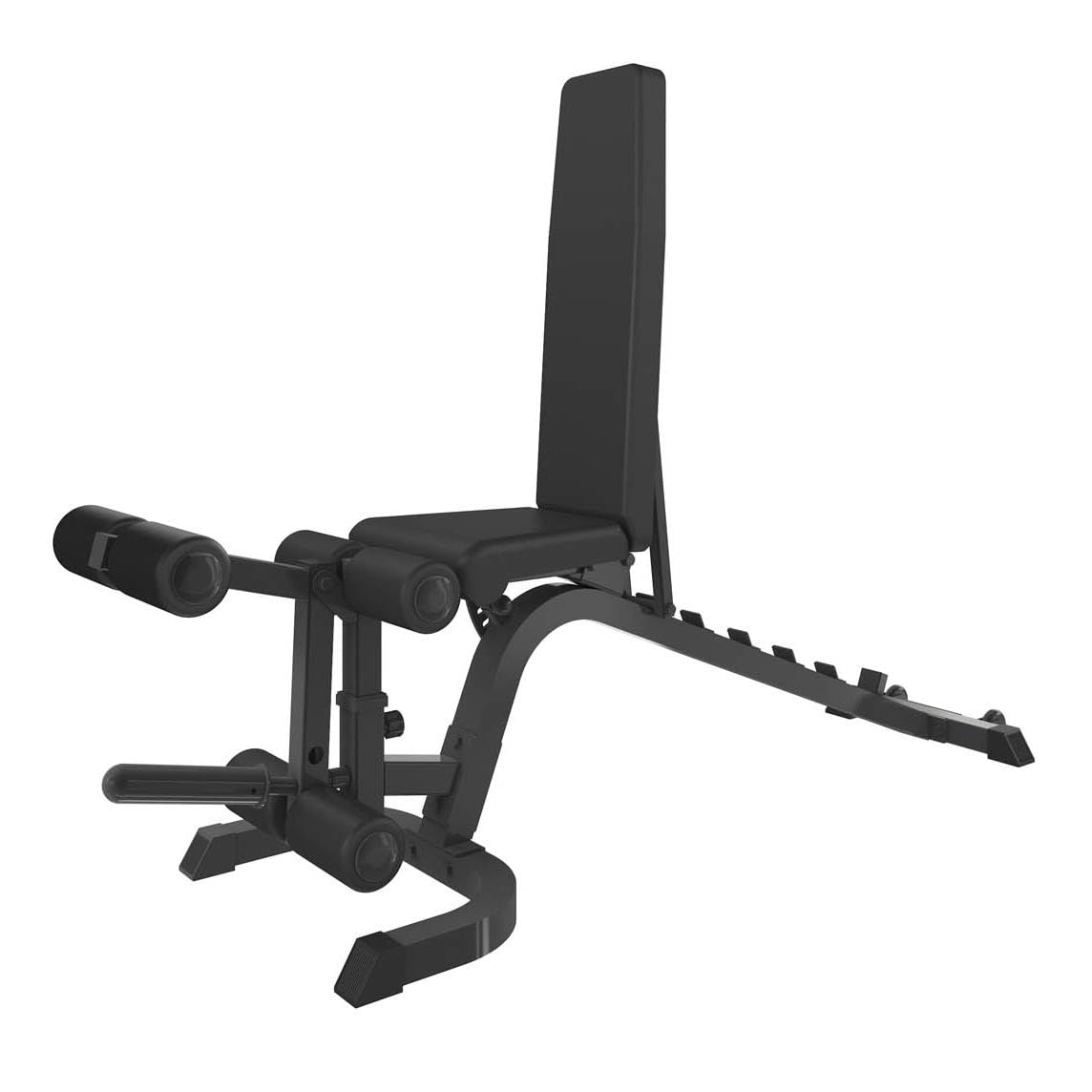 TOORX WBX 220 MULTIFIT Panca multiuso, ruote di trasporto, adattatore per utilizzo dischi in ghisa con foro ø 50 mm, Leg curl incluso