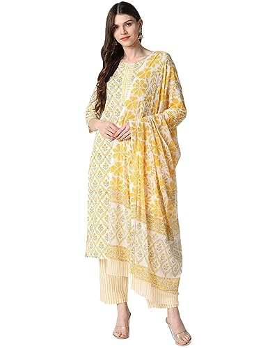 Image of Vaamsi Women's Cotton Palazzo and Dupatta Set
