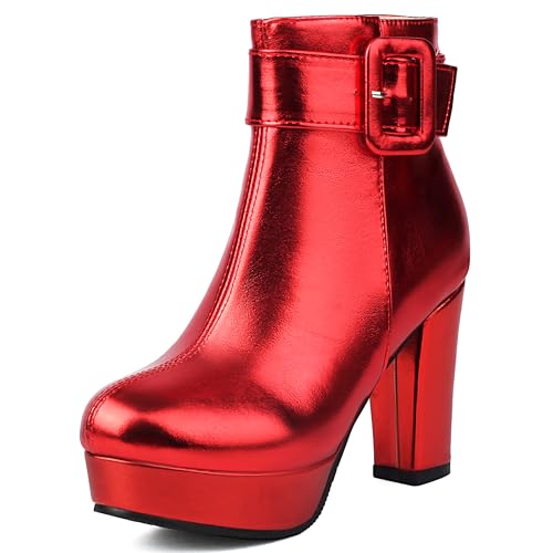 Bottes de cheville plateforme finies les douleurs aux pieds grâce au talon bloc bout rond