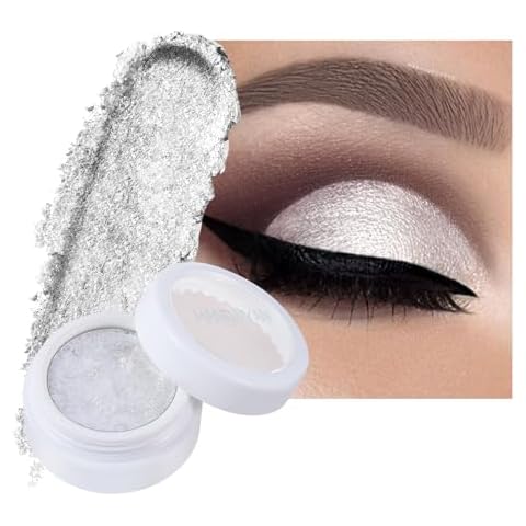 Ofanyia Creme Eyeshadow, Mashed Potato Pearlescent Monochrome Eyeshadow, High Pigmented Shimmer Cream Eyeshadow, Long-lasting Polarized Light Not Smudged Eye Shadow (01# white) Cover