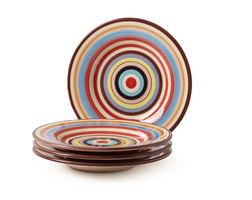 Tabletop Lifestyles 8-3/4-Inch Salad Plate, Sedona Stripe,Set of 4