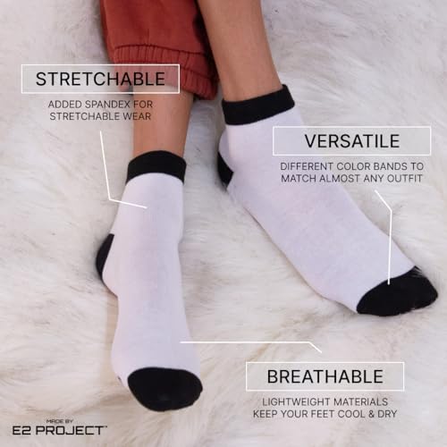 Womens Multipack of Ultra Thin & Lightweight Ankle Socks, Assorted Colors, Pack of 12 or 24 Pairs in Bulk3