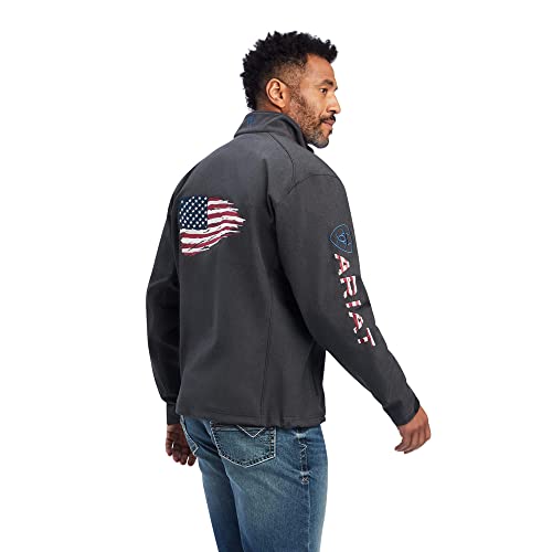 ARIAT Men's Logo 2.0 Patriot Softshell Water Resistant Jacket, Charcoal, Size X-Large Tall2