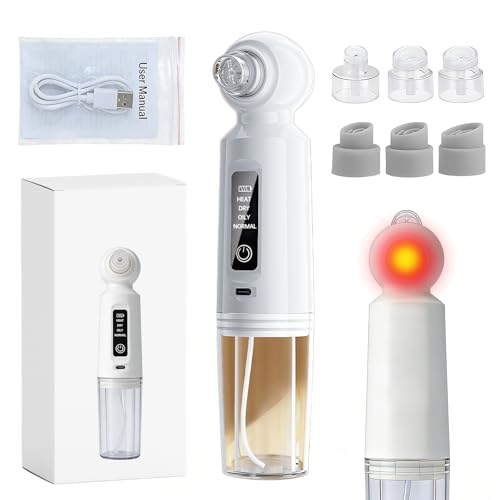 Blackhead Remover Vacuum Blackhead Vacuum Remover Pore Extractor with USB Charge 4 Modes 6 Suction Heads Blackhead Remover Tool Black Head Remover for Face Extractor Pore Cleaner Rechargeable Gentle