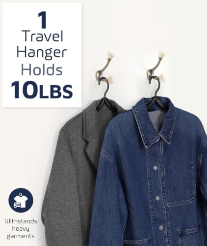 Image of 12 Pcs Foldable Plastic Clothes Hangers Portable Travel Folding Garment Hanger Multi Use for Wardrobe Baby Clothing Trip Outdoor