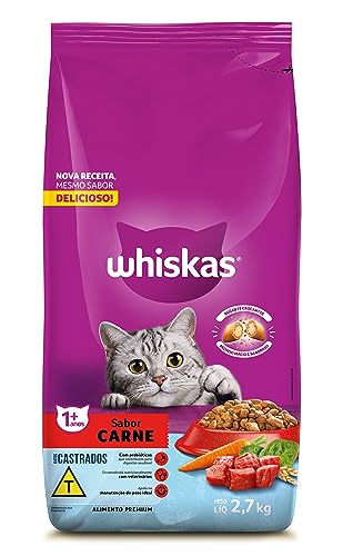 WHISKAS Ração Carne Gatos Adultos Castrados 2,7 kg