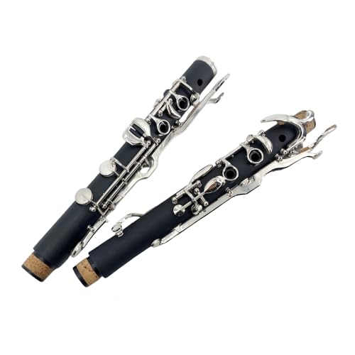 YoungMonic Black Ebonite G Clarinet with Nickel-Plated Keys Complete Starter Kit - Includes Padded Carry Case, Mouthpiece, Reeds & Care Supplies, Fit for Beginner Instrument