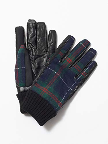(アバハウス) ABAHOUSE ウールチェック コンビグローブ メンズ ネイビー Free