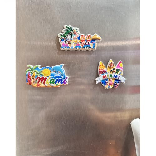 3 imanes decorativos de resina Miami en pack de 3 miniatura 5