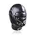 Full Cover Leather Mask with Adjustable Head Harness, Fashion Blindfold, Halloween