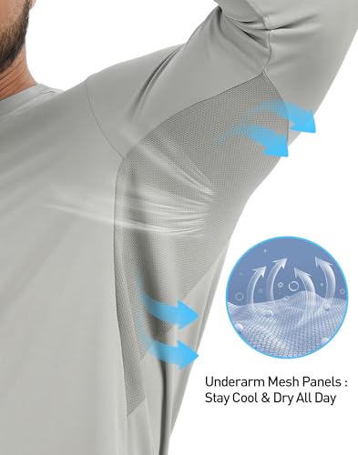 Image of DAXIANG Men's UPF 50+ Sun Protection Long Sleeve Rash Guard UV Hiking Running Athletic Fishing Quick Dry Lightweight T-Shirt