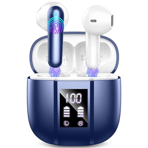 Donerton Auricolari Bluetooth 5.4 Wireless, 45 Ore Stereo HiFi Immersivo, Cuffiette con 4 ENC Cancellazione Rumore Mic, IP7 Impermeabili