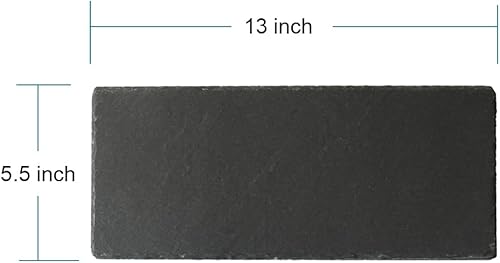 Miniatura 3 de Paquete de 6 tablas de quesos de pizarra de 13 x 5.5 para aperitivos de carne de queso, sushi y frutas, pizarra para grabado láser, para cena de