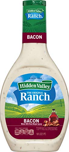 Hidden Valley Bacon Ranch Salad Dressing & Topping, Gluten Free - 16 Ounce Bottle (Package May Vary)