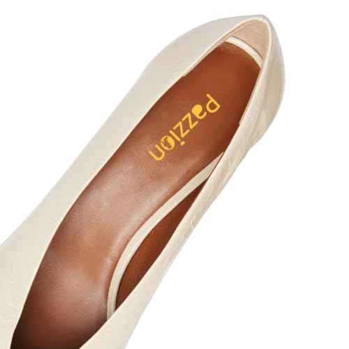Pazzion Womens Classic Closed Pointy Toe Low Heeled Pumps Slip On Kitten Heel Shoes Daily Working Dress Shoes Size 4-16 US3