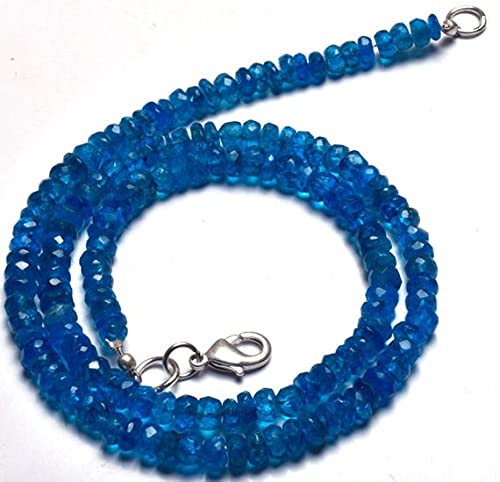 Apatite bleue néon perles naturelles facettées rondelles 4-5.5mm pour création bijoux