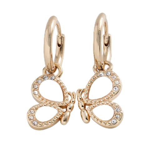 Image of Alex and Ani Butterfly Mother of Pearl Huggie Hoop Earrings