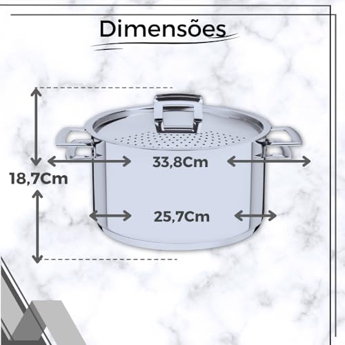 Espagueteira Tramontina Em Aço Inox + Pegador De Massas