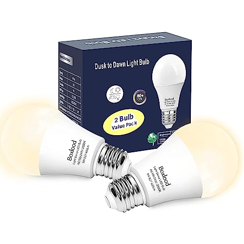 Bombillas Sensor Crepuscular, Boxlood Bombillas LED Sensor, 9W E27 Auto Encendido/Apagado, Lámpara...