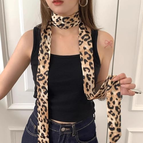 1Pc Retro Leopard Print Long Waistband, Women's Fashionable Versatile Belt, Scarf Dual-use Accessory4