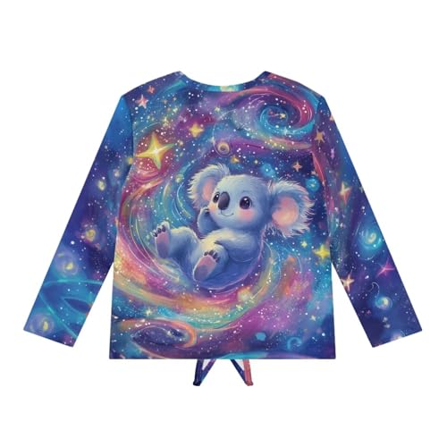 Girls Tops Tie Front Knot Long Sleeve Shirt Back to School Clothes2