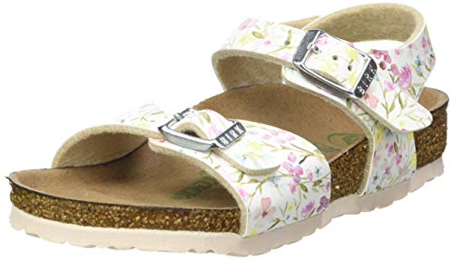 Birkenstock Rio Plain Kids White Watercolor Flower Vegan 3 US Child