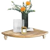 Lawnrden Mensola angolare in legno, ripiano da bancone angolare 11x11 pollici piedistallo in legno supporto rustico per bancone della cucina bagno bar