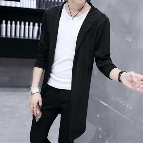 Men's shawl casual cardigan long-sleeved breaker lightweight cardigan long Korean style cardigan3