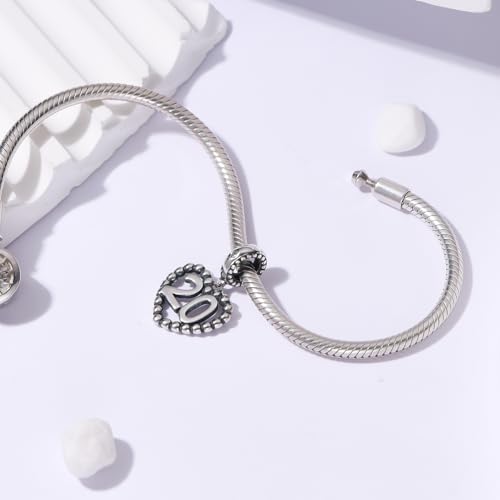 Image of 925 Sterling Silver Number Charm fits Pandora, Gift for Women