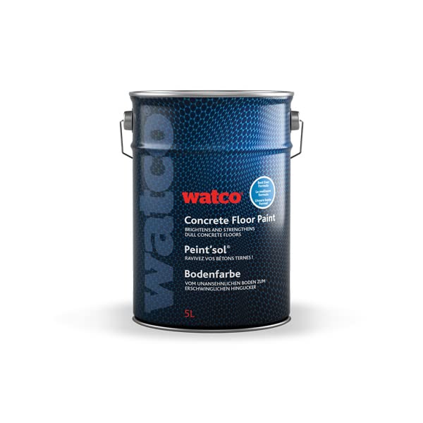 Watco Concrete Floor Paint - Easy to use pre-mixed for light traffic areas - Ideal for warehouses, garages and other concrete floors (RAL 7015 Dark Grey)