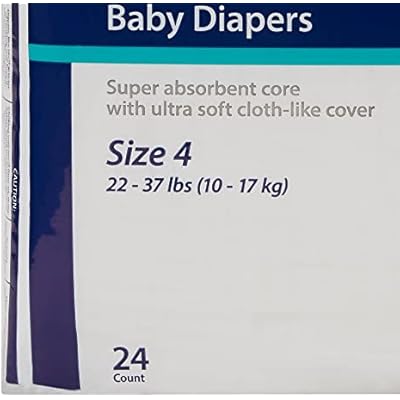 Cardinal Health Wings Baby Baby Diaper Size 4 / Large, 22 to 35 lbs. 80038A, 192 Ct