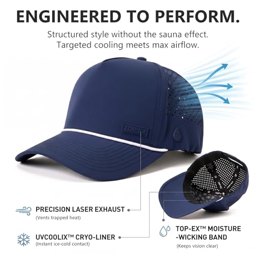 Image of TOP-EX Performance Baseball Hat for Men Water Resistant Golf Cap Running Cooling Snapback Laser Perforated