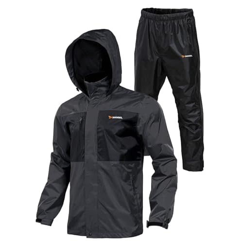 Rodeel Waterproof Fishing Rain Suit for Men (Rain Gear Jacket & Trouser Suit)