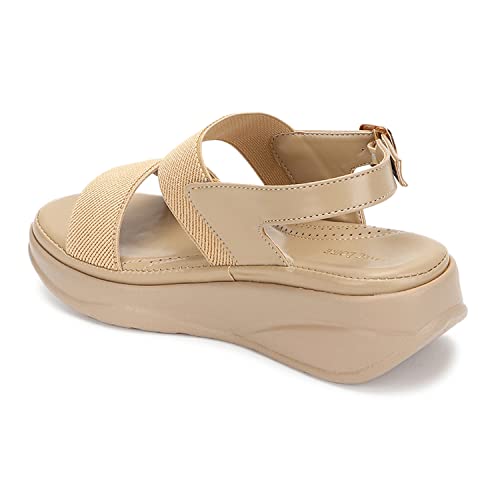 Image of Marc Loire Women Smart Casual Platform Heel Fashion Sandal with Adjustable Strap