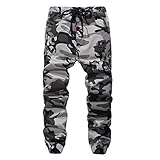 Stil: Freizeit; Sportlich YOUJIAA Cargohose für Jungen Jogginghose mit Bündchen Drawstring Trousers Military Muster - Camo #3, 160 (Regular)