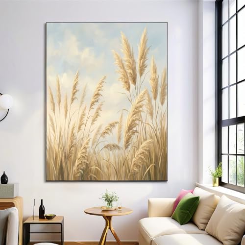 Lienzos decorativos de pared grandes con paisaje natural de cañas
