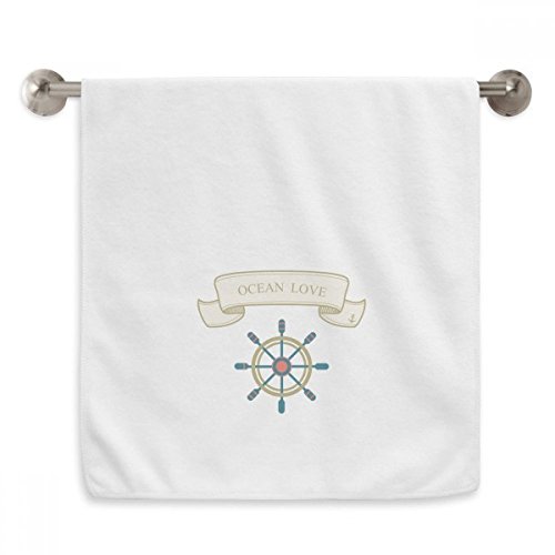 Serviette de toilette mer et amour blanche 33x73cm | DIYthinker - 2